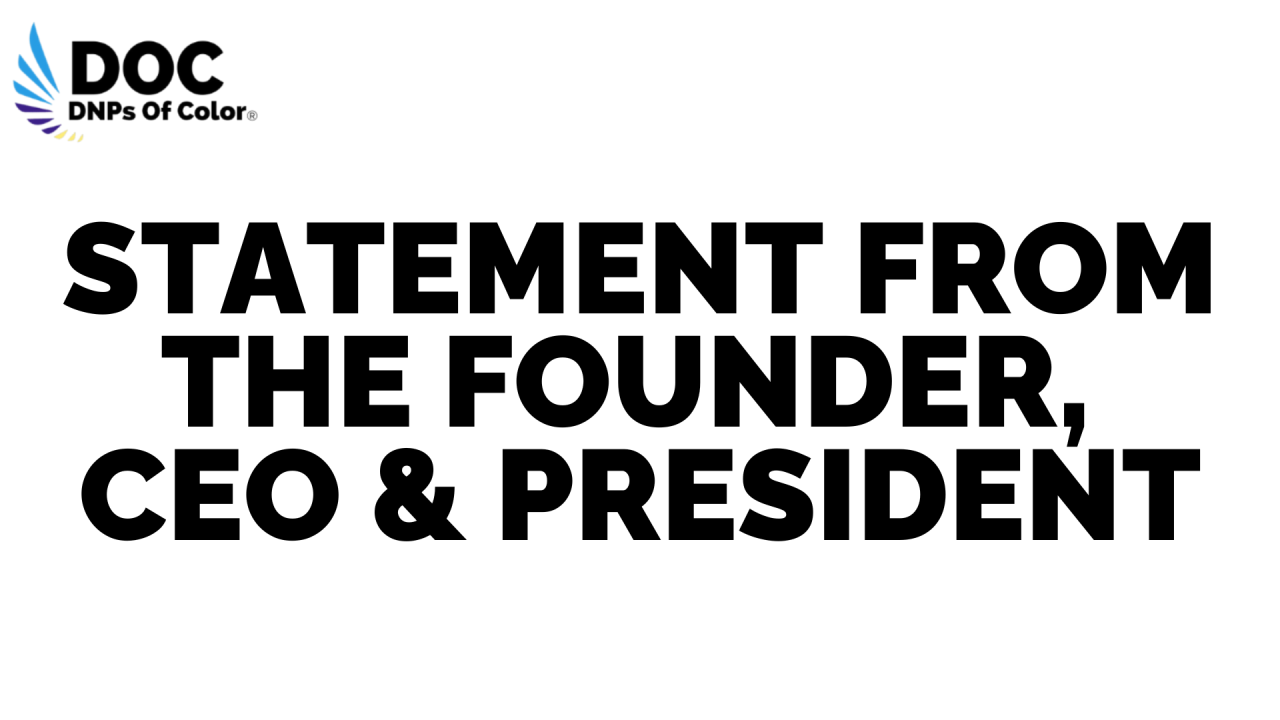 Statement from the founder, CEO and president