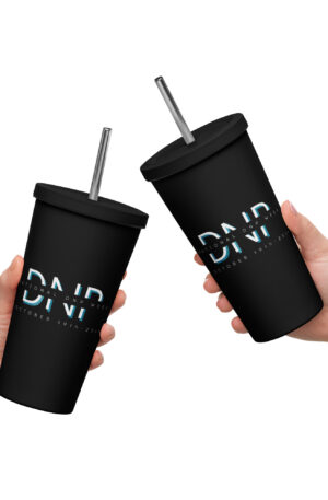 Insulated tumbler with a straw