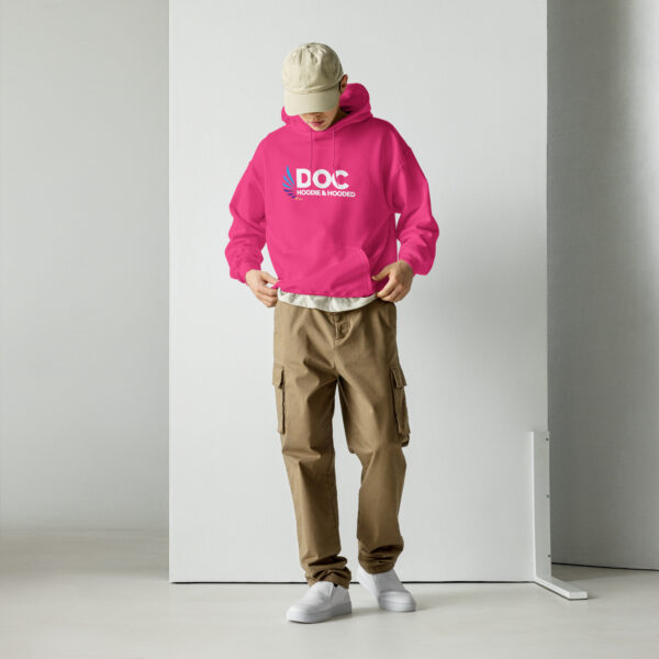 Unisex Hoodie & Hooded Black & Hot Pink - Image 3
